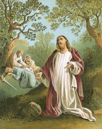 Jesus in the garden of Gethsemane by English School